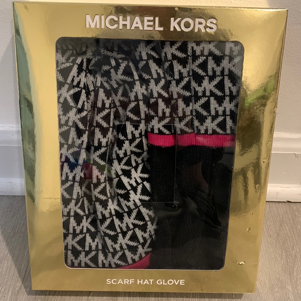 Michael Kors Scarf, Hat and Gloves Set - New